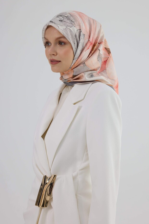 Twill Silk Scarf 53001 Salmon