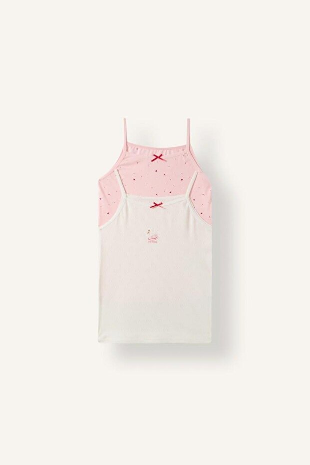 Thin Straps Bowknot 2-Pack Undershirt Girls (26 Au)