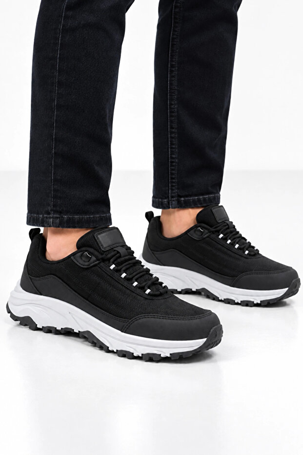 Mare Unisex Outdoor Wool Rubber Sole Shoes - Black-White