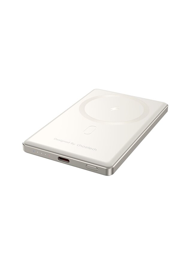 Ultra-Thin Magnetic Power Bank 5000mAh, MagSafe-Compatible Wireless Charger for iPhone, White B738