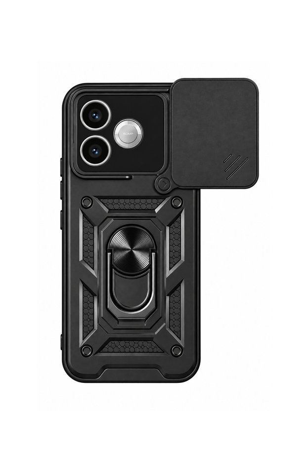 Glide Series Compatible Case for Honor 600 Lite with Sliding Camera Protection and Ring Stand