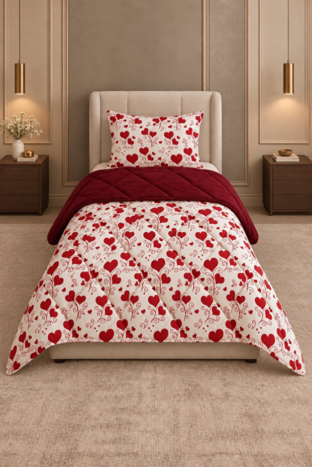 Prime | Double-Sided Single Wellsoft Quilt Set | 155 X 215 cm | Quilt | Pillowcase | Home Textiles