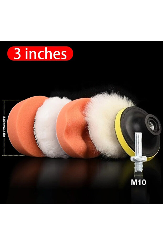 3 inch KKJOY 6pcs/set Car Polishing Sponge Pads Kit Foam Pad Buffer Kit Polishing Machine Wax Pads 3