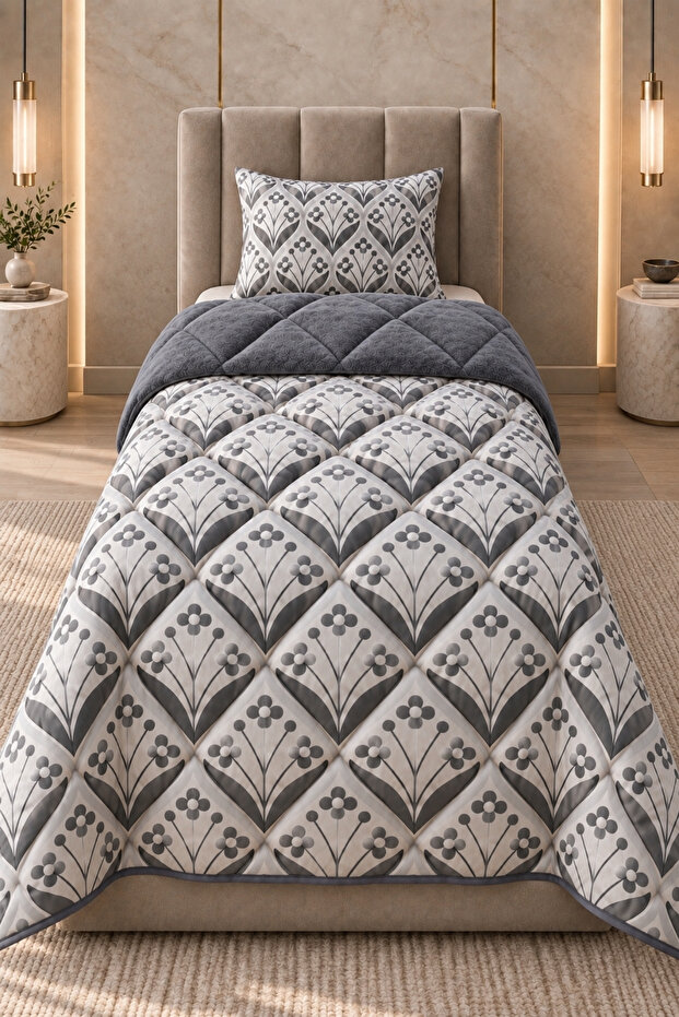 Prime | Double-Sided Single Wellsoft Quilt Set | 155 X 215 cm | Quilt | Pillowcase | Home Textiles
