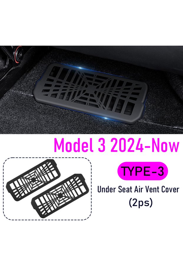 Model 3 (TYPE-3) Backseat Air Vent Cover for Tesla Model Y Juniper Model 3 2025 2026 Rear Seat Air C