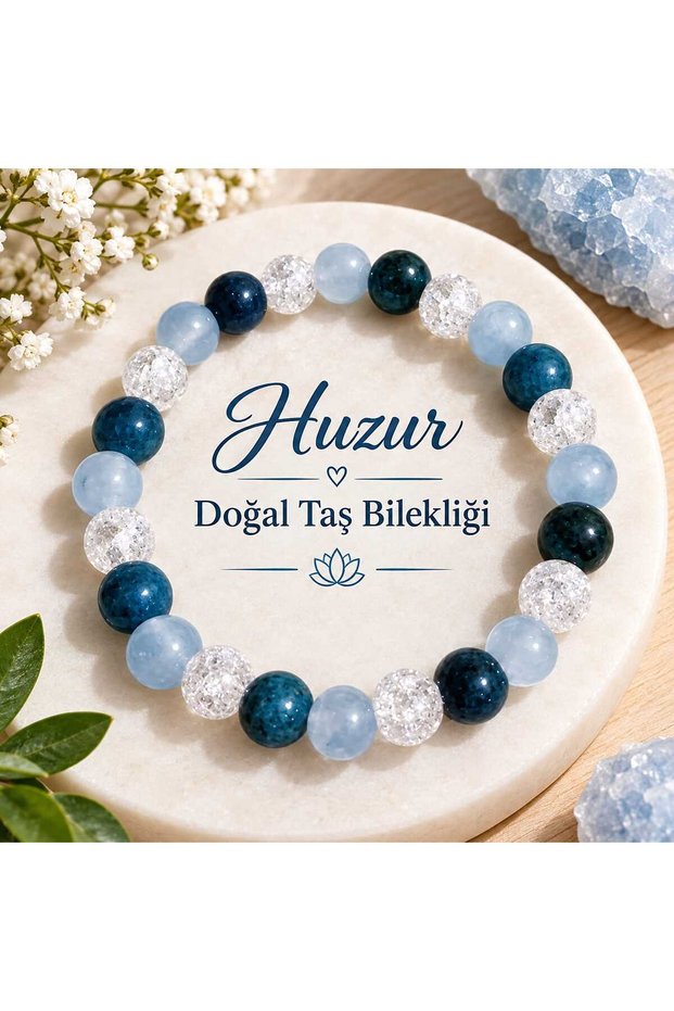 Natural Stone Bracelet Symbolizing Peace – Elegant and Unique Design 8 mm