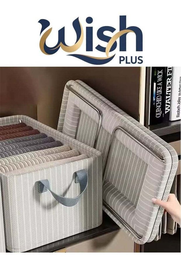 3PCS Clothes Organizer Storage Box, Foldable Drawer Organizer, German Solingen Steel Reinforced, Durable & Non-Collapsing, Wardrobe Closet & Shelf Storage, Toy Storage, Laundry Room Organizer