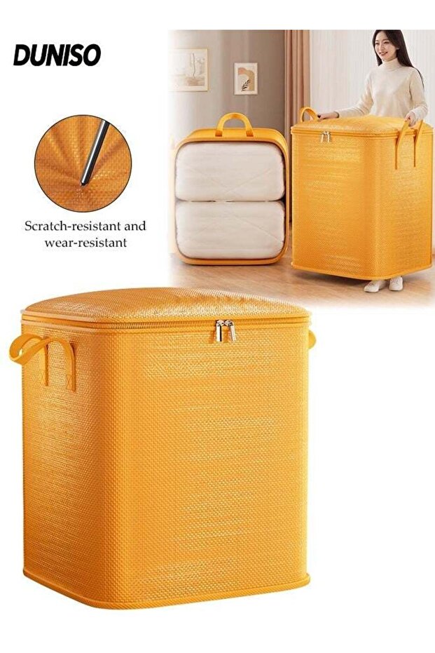 Extra Large Storage Bags,Foldable Storage Bins with Carry Handles,Waterproof Storage Organizers,Space-Saving Design, Multifunctional Storage Containers for Clothes, Bedding,Blankets,47*47*50cm(110L)