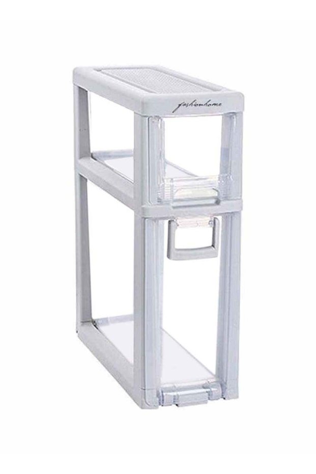 Multi Layered Adjustable Storage Box White 17x43x49cm