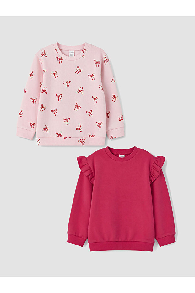 Esvab • Modern & Distinctive Embroidered Ruffled Girls' Sweatshirt 2-Piece Set