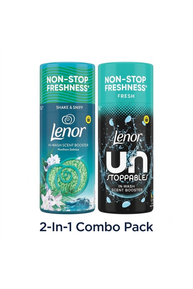 In-Wash Scent Booster 2PCS COMBO PACK – Northern Solstice & Unstoppables In-Wash Fragrance Beads 155g Each for Long-Lasting Freshness