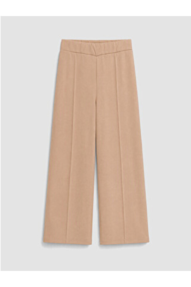 Brown Wide-Legged Girls' Sweatpants