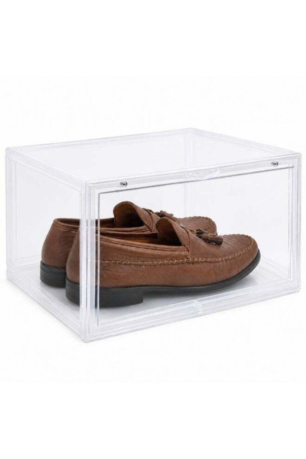 Homesmiths Clear Shoe Storage Box – L 36 x B 29 x H 22 cm, Plastic Organizer with Front Lid, Dust‑Proof Stackable Storage for Shoes, Toys, Undergarments & More