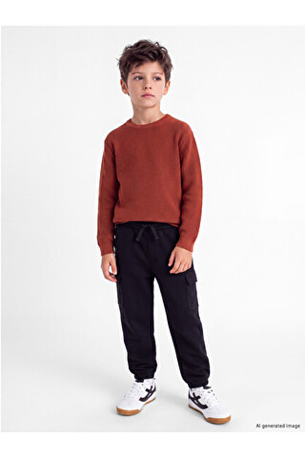 Black Boys' Thick Jogger Sweatpants