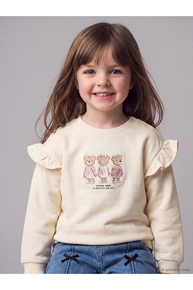 Esvab • Modern & Stylish Ruffled Baby Girl Thick Sweatshirt