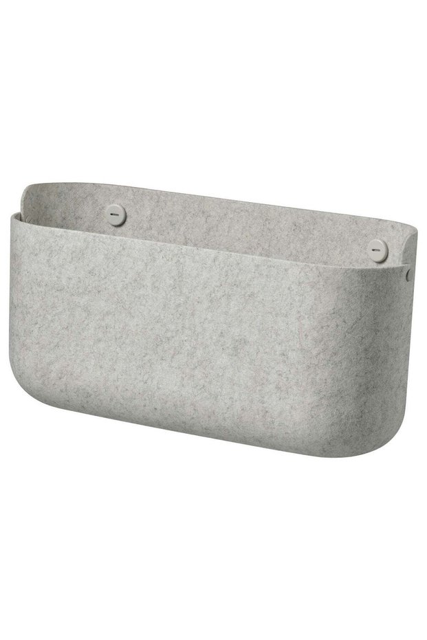 Felt Wall Storage Basket, Grey, 34x17 cm