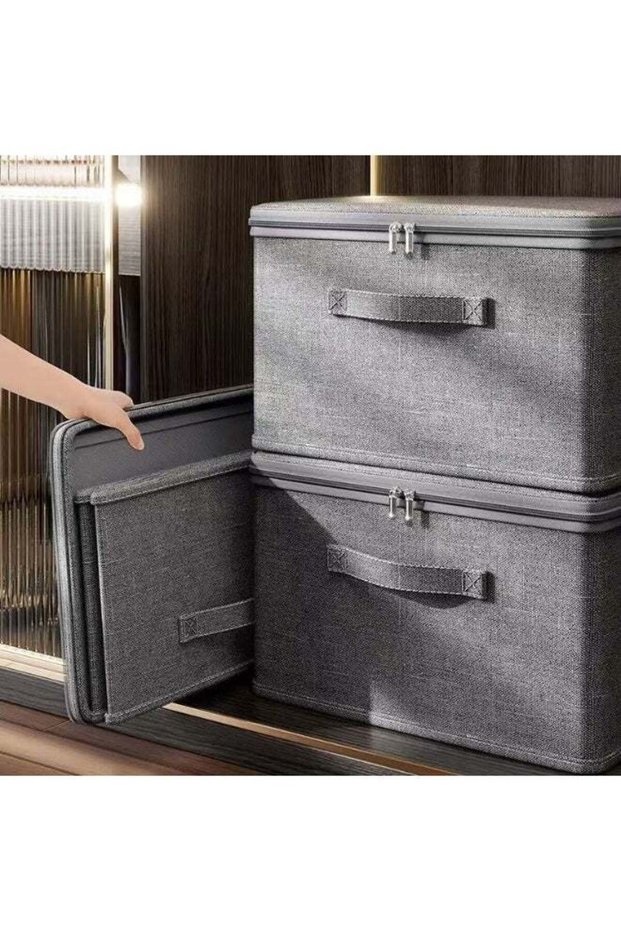 2 PCS Lockable Oversized Storage Box, Home Storage Box, Password Box, Foldable Zipper Cover Cubic Storage Cabinet, Home Bedroom Office Storage Box