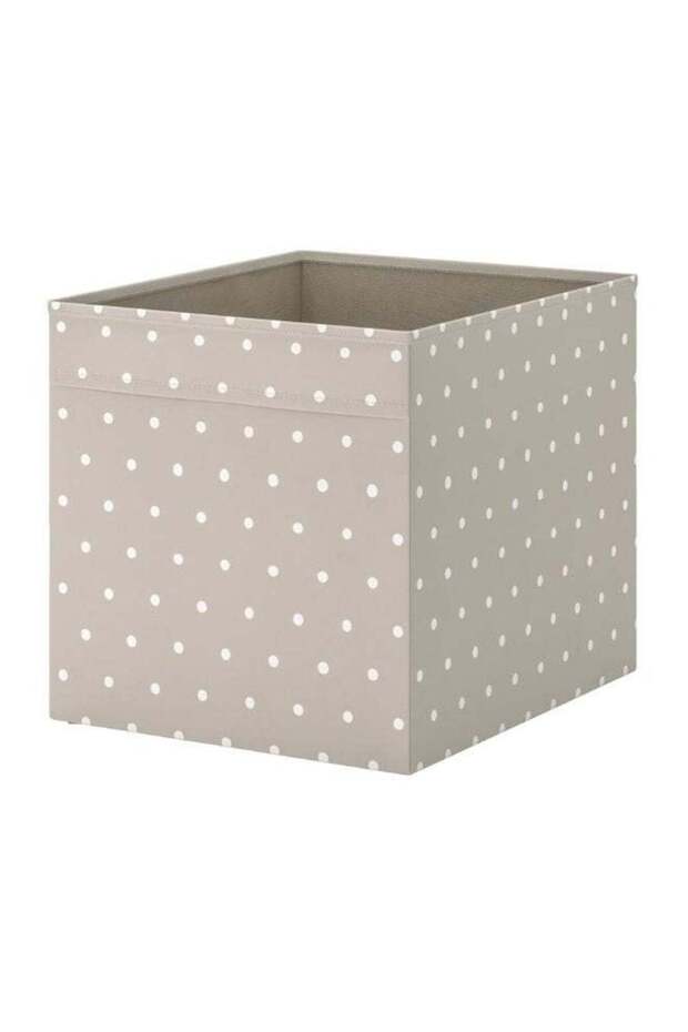 DRÖNA Box, beige/dotted, 33x38x33 cm
