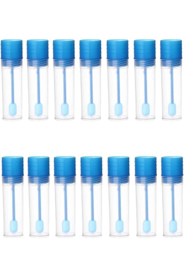 25PCS 15ml Plastic Specimen Cup Stool Sample Container Stool Specimen Cup Stool Container with Spoon Lid Laboratory Sample Bottles Containers