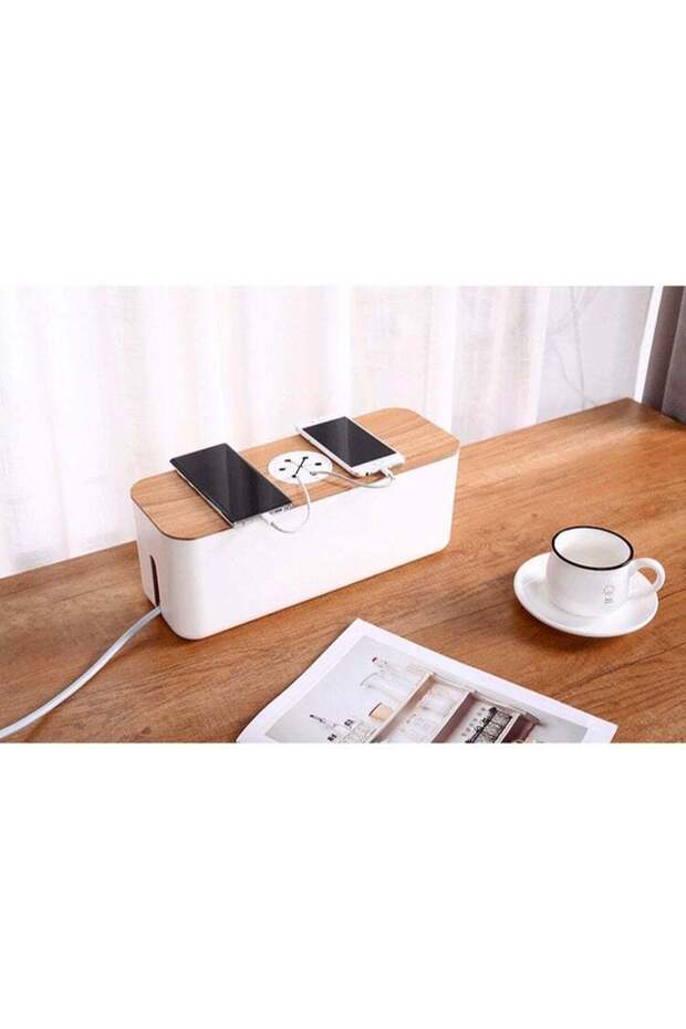 Cable Management Storage Box – Home Wire Organizer for Power Strips & Cords, Clean Desk & Household Cable Solution