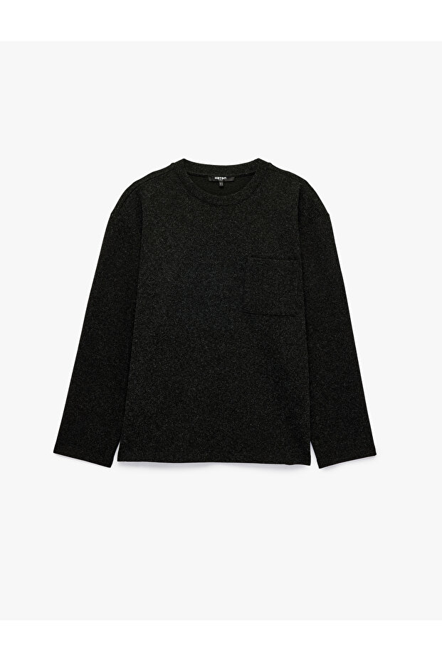 Long Sleeve Comfortable Fit Viscose Blend Half-Zip Sweatshirt