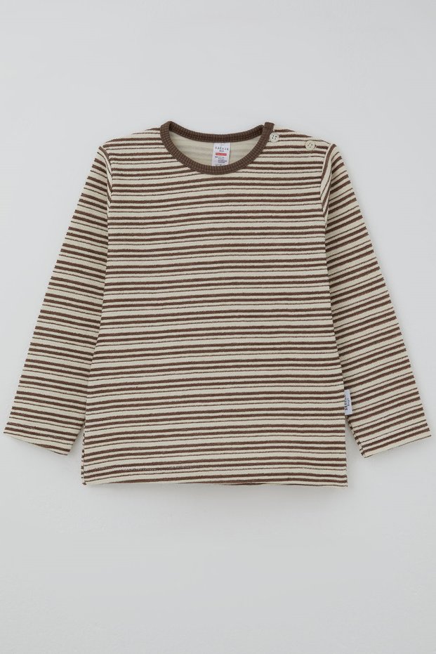 Baby Boy Long Sleeve T-Shirt with Patches and Stripes, 9 Months - 3 Years, Mixed Colors