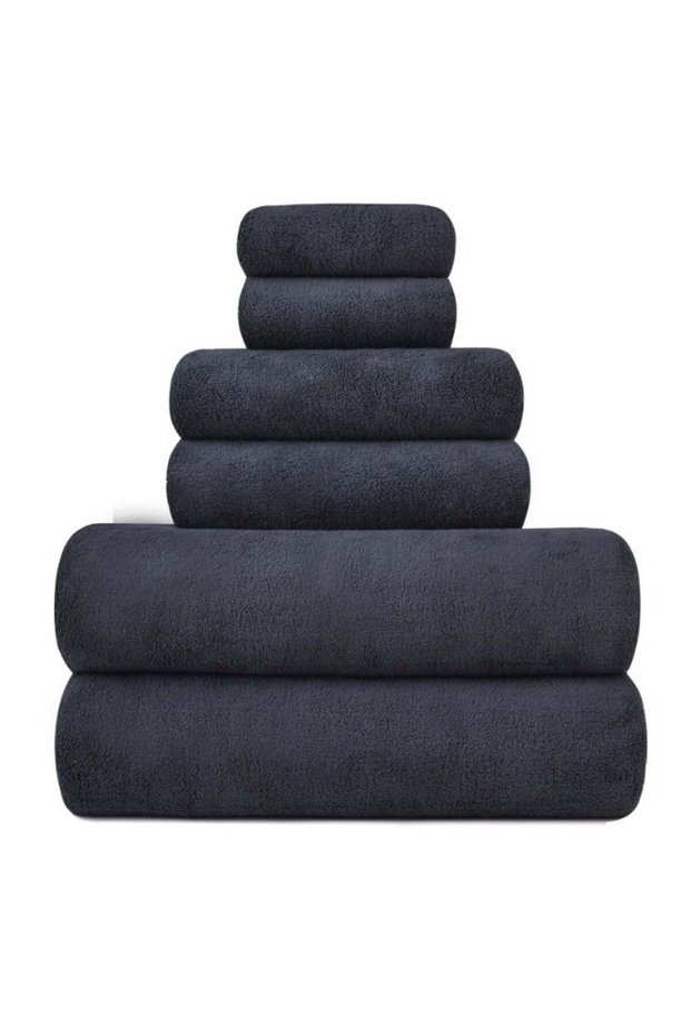 6 Pcs Coral Fleece Towel Set, Ultra Soft Thickened, Skin-Friendly, Quick Dry, High Absorbent Towels
