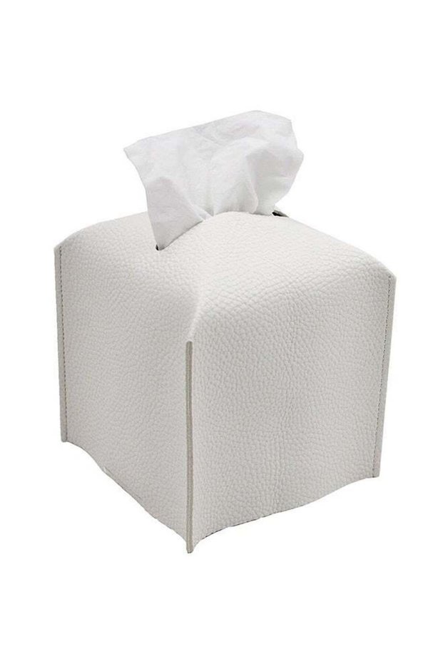Tissue Box Cover, Square Decorative PU Leather Tissue Box Holder Modern Tissue Case Facial Paper Or