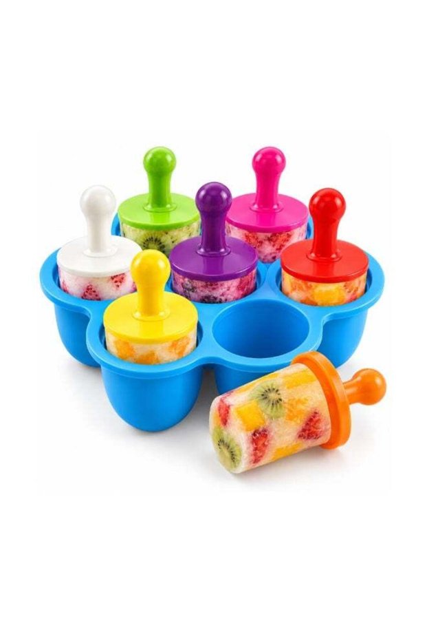 BERAM Silicone Popsicle Mold Set with Reusable Sticks & Lid, BPA-Free Ice Pop Maker for Homemade Ic