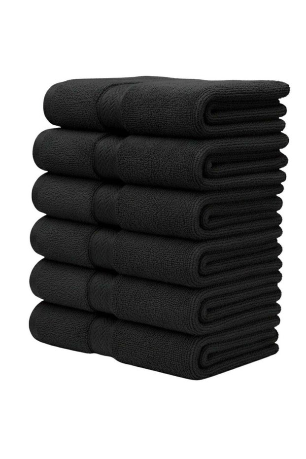 Set of 6- 100% Cotton Luxury Hand Towel. Ultra Soft and Highly Absorbent, Hotel & Spa Quality Hand