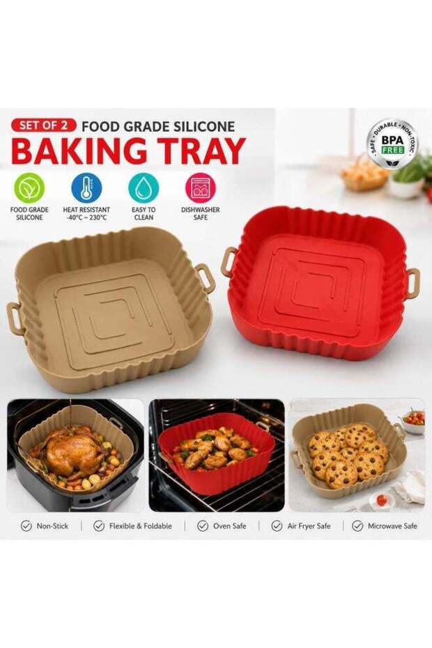 Food-Grade Silicone Baking Tray, Non-Stick Reusable Baking Mold, Heat-Resistant Oven Baking Pan for
