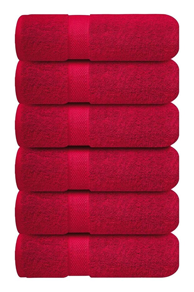 Premium Burgundy Hand Towels - Pack of 6, 16 x 28 Inches (40 x 70 cm) Bathroom Hand Towel Set, Hote
