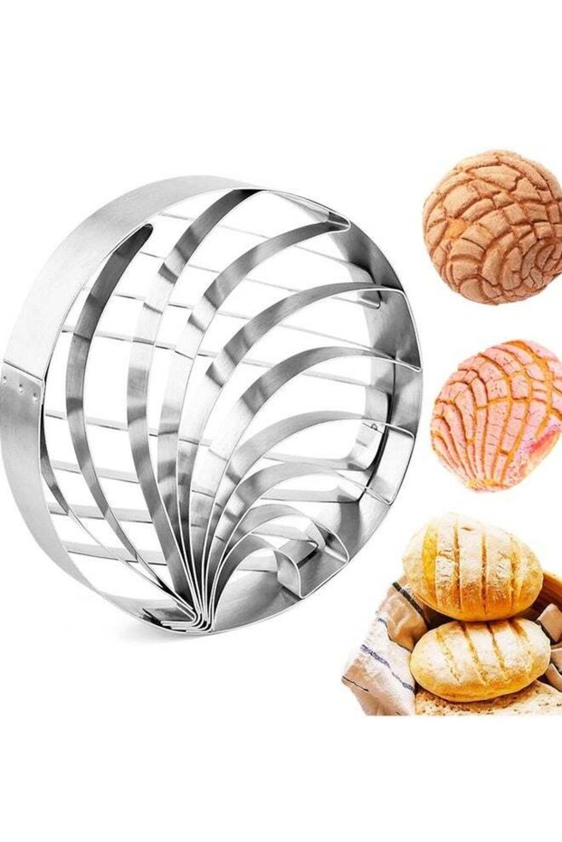 4inch Concha Cutter Bread Mold, Double Sided Mold Cookie Cutter DIY Stainless Steel Concha Stamp fo