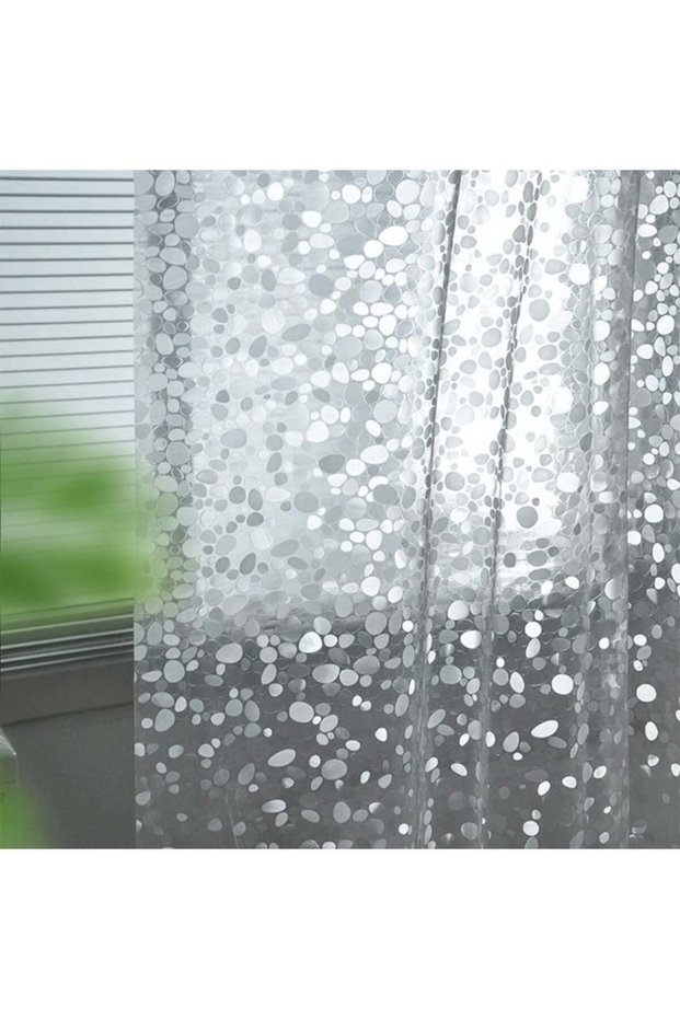 EVA Clear Shower Curtain Liner, Pebble Pattern 72x72 Inch LightWeight Plastic Bathroom Shower Showr