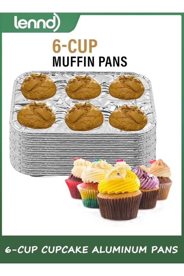 (10pack Muffin Pan 6-Cup Cupcake Aluminum Pans Favorite Muffin Tin Size for Baking Cupcakes Muffins