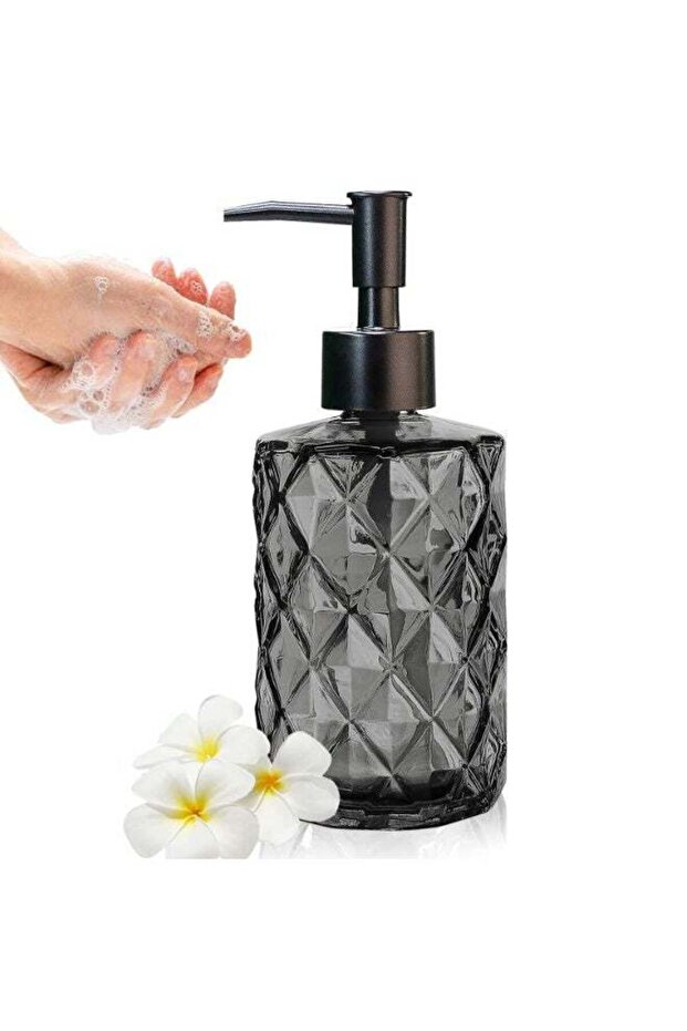 Glass Soap Dispenser with Plastic Pump, 330ml/11oz. Liquid Hand Soap Dispenser for Bathroom and Kit