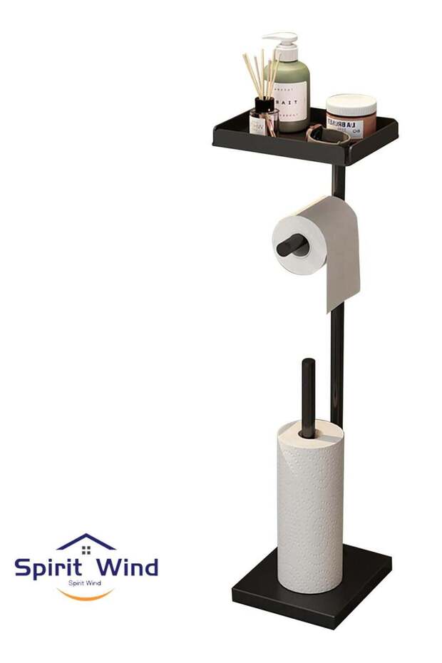 Toilet Paper Holder, Free Standing Toilet Roll Holder for 3-4 Rolls with Heavy Base, Tissue Paper R