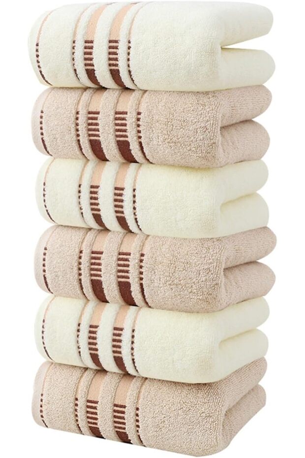 6-Pack Cotton Towels for Adults, Soft Cotton Towels for Washing Face