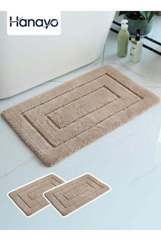 2 Pcs Bath Mat Quickly Absorb Water Non-Slip Soft Plush Bathroom Mat Fast Drying Bath Rug for Bathr