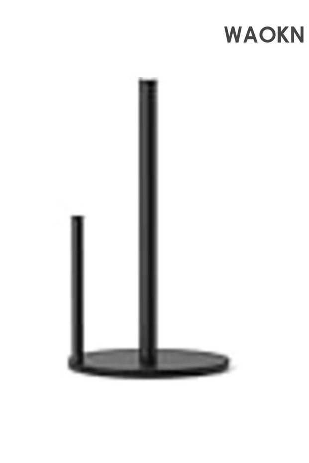 Paper Towel Holder Black , Premium Stainless Steel Kitchen Roll Dispenser , Countertop Roll Organiz
