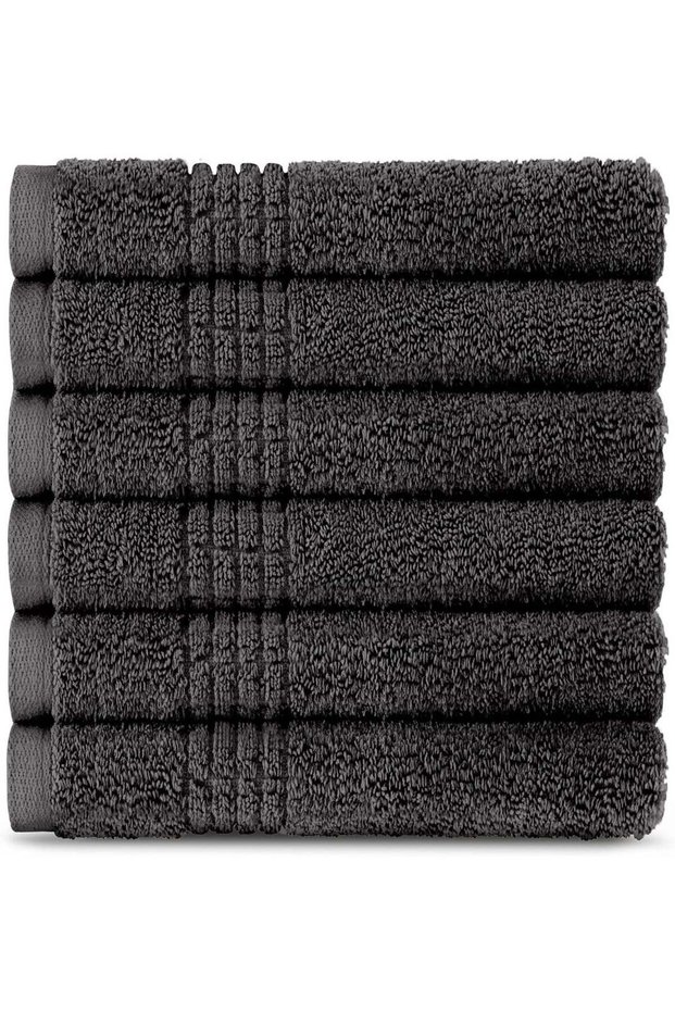 Lavish Touch 6 Pack Premium Hand Towels Set (16 x 28 inches) | 100% Ringspun Cotton, Ultra Soft and