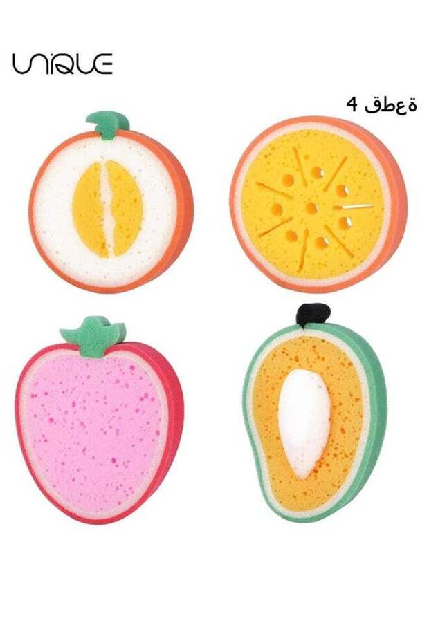 Shower Sponge 4pcs Washing Cleaning Sponge Cloth Kids Shower Puff Exfoliating Shower Sponge Bath Lo