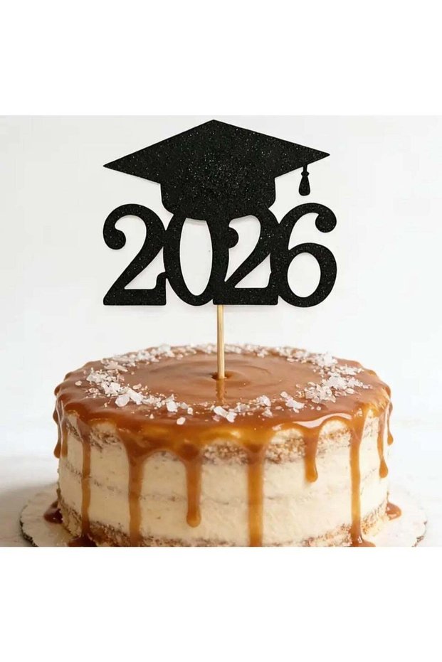 Welcome Back to School Class of 2026 Cake Topper, Black Glitter Graduation School Nursery End of er