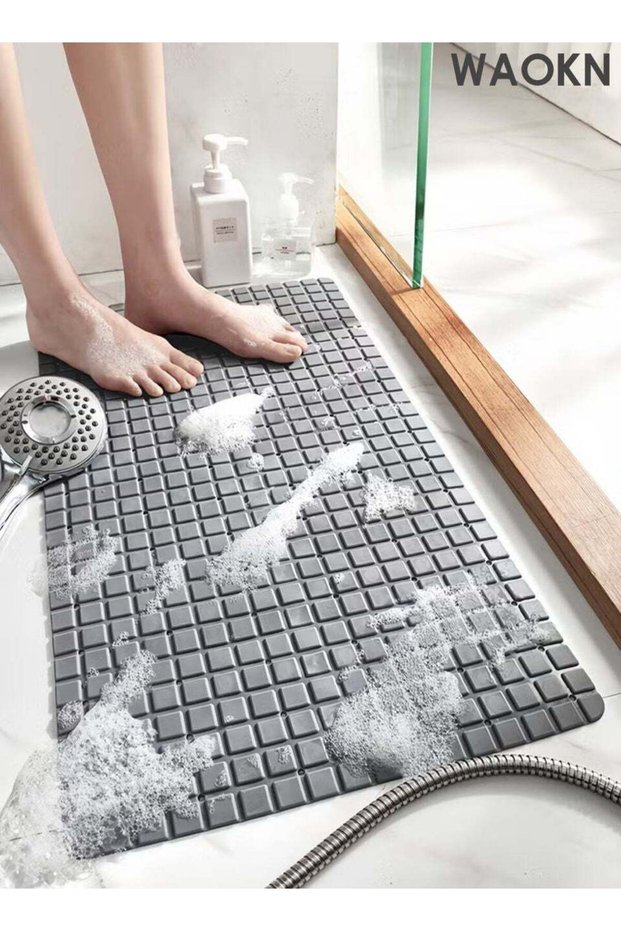 Bath Mats Non-Slip Bath Mat, Shower Mat with Suction Cup Environmentally Durable PVC Material Bath