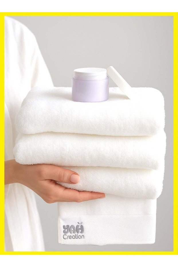 YAH Premium 100% Pure White Egyptian Cotton 612 GSM, 3-Piece Towel Set for Bathroom | Ultra Soft, H