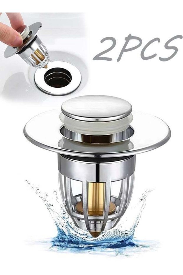 2Pcs Universal Bathroom Sink Stopper,Anti-odor Wash Basin Refined Copper Core, Pop Up Bathroom Sink