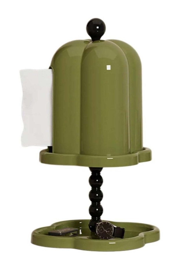Vintage-Inspired Double-Layer Storage Box with Lid - Dustproof, Round Plastic Organizer for Bathroo
