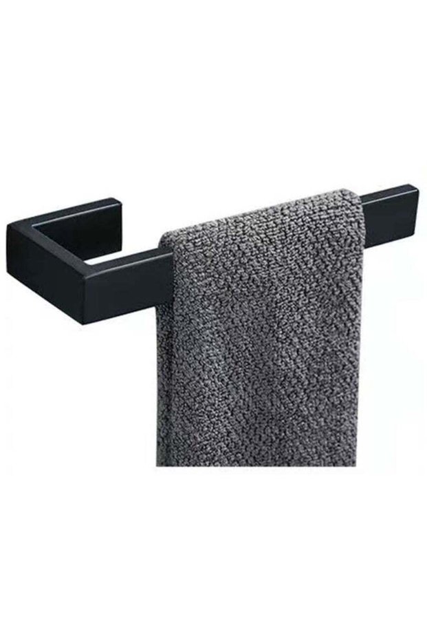 8 Inch Rectangular Hand Towel Bar, SUS 304 Stainless Steel, Matte Black, Wall Mounted for Bathroom