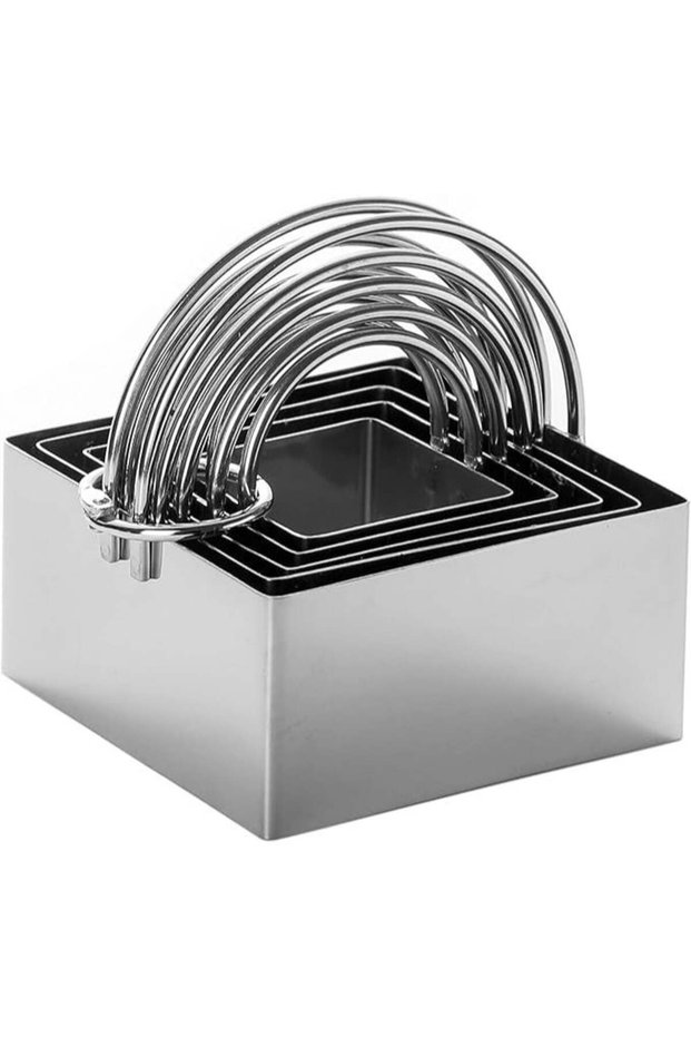 Square Biscuit Cutter with Handle (5 Pieces/Set) - Nest for Easy Storage Stainless Steel Square Coo