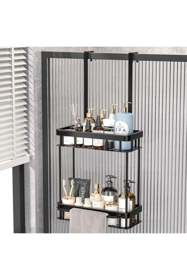 Over The Door Shower Caddy, 2-Tier Hanging Shower Caddy Over The Door, Large Capacity & Sturdy & No